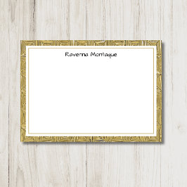 Luxus-Gold-Textur-Rand Schwarzer Namensschriftzug Mitteilungskarte