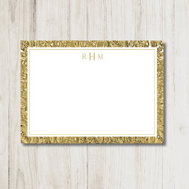 Luxus-Gold-Textur Zwei-Rahmen Drei-Monogramm Mitteilungskarte