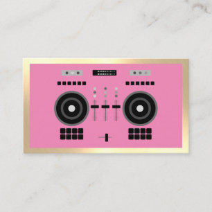 Luxus Gold-Tone & Pink DJ Visitenkarte