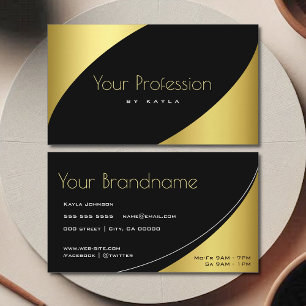 Luxus Gold und Black Style Elegant Beruflich Visitenkarte