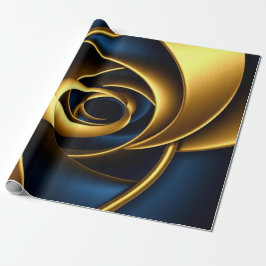 Luxus Gold und Marineblau Spiral abstrakt Elegant Geschenkpapier