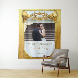 Luxus-Gold-Verlobungsfeier-Hintergrund-Teppich Wandteppich