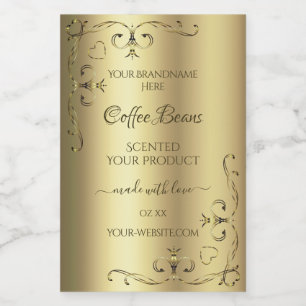 Luxus Gold Verziert Corners Elegante Produktmarken Lebensmitteletikett