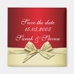 Luxus Gold Weihnachtsband Save the Date Magnet