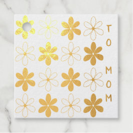 Luxus Gold White Daisy Blume Muster Geschenkanhänger