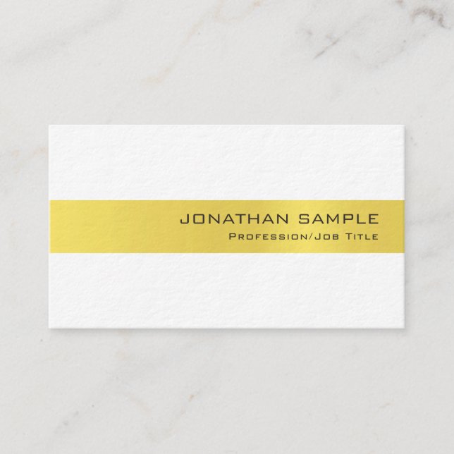Luxus Gold White mit modernem Design Visitenkarte (Vorderseite)