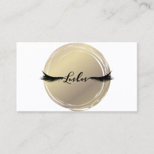 Luxus Gold & White Modern Glamour Wimpern Visitenkarte