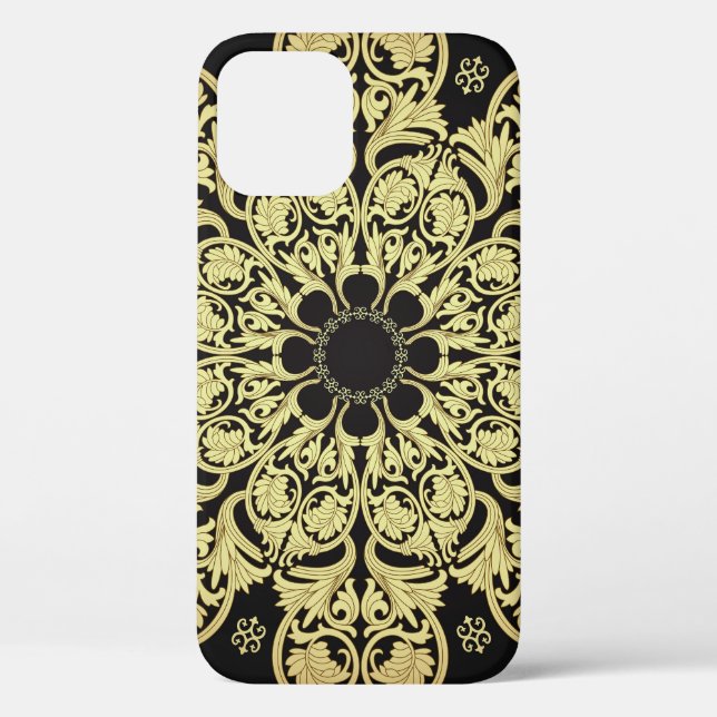 Luxus Gold Wirbel Blumenhintergrund Case-Mate iPhone Hülle (Rückseite)