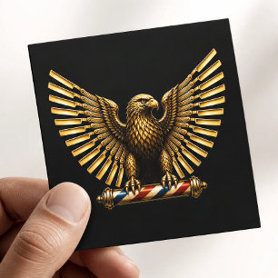 Luxus-Goldadler-Friseursalon-Logo Hairstylist Quadratische Visitenkarte
