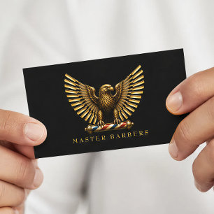 Luxus-Goldadler-Friseursalon-Logo Hairstylist Visitenkarte