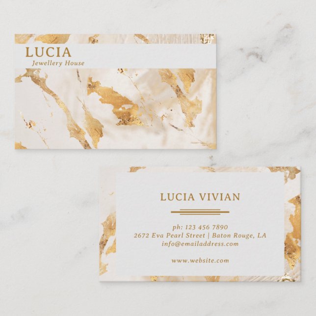 Luxus Golden Abstrakt Business Card Visitenkarte (Vorne/Hinten)