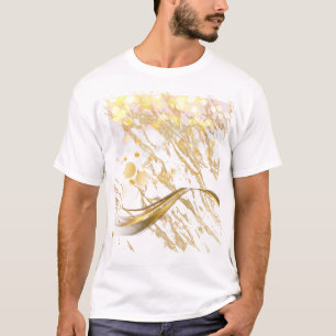 Luxus Golden Abstrakt Wave & Bokeh Lights T - Shir T-Shirt