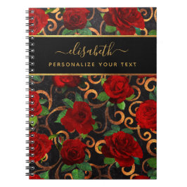 Luxus Golden Blume Elegante Elegante Eleganz Klass Notizblock