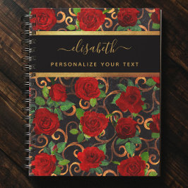 Luxus Golden Blume Elegante Elegante Eleganz Klass Notizblock