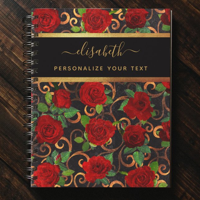 Luxus Golden Blume Elegante Elegante Eleganz Klass Notizblock (Von Creator hochgeladen)