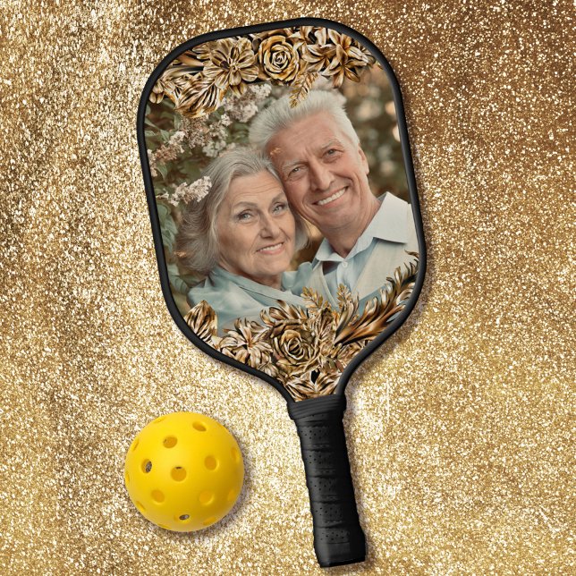 Luxus Golden Blume Elegante Elegante Eleganz Klass Pickleball Schläger (Von Creator hochgeladen)