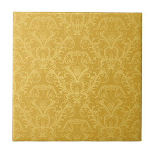 Luxus-Golden-Blumen-Tapete Fliese