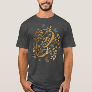 Luxus Golden Calligraphy Monogram mit Buchstabe Z T-Shirt