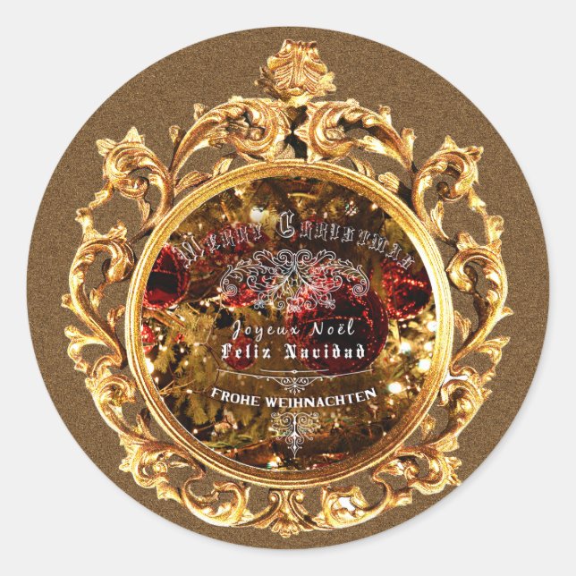 Luxus Golden Christmas - Sticker (Vorderseite)