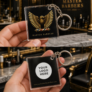 Luxus-Golden-Eagle-Friseursalon-Logo-Branding Schlüsselanhänger