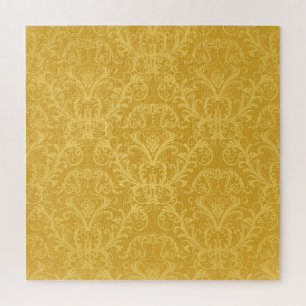 Luxus Golden Floral: Nahtloses Tapete Puzzle