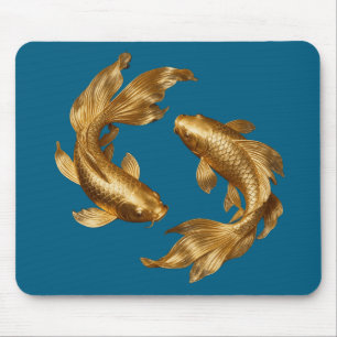 Luxus-Golden-Koi-Fisch-Feng-Shui-Harmonie-Mauspad Mousepad
