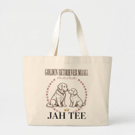 Luxus Golden Retriever Mama-Tasche - Gold Mama Jumbo Stoffbeutel