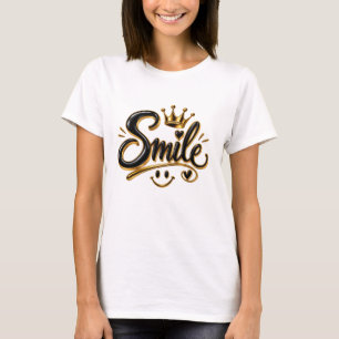 Luxus-Golden-Smile-Typografie mit Krone T-Shirt