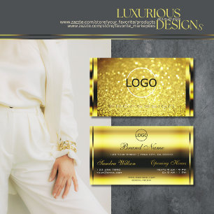 Luxus Golden Sparkle Yellow Gold Glitzer Logo hinz Visitenkarte