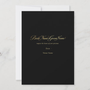 Luxus Goldene Hochzeits-Einladung Elegant Schwar Einladung