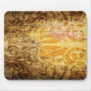 LUXUS-GOLDENE SCHNÖRKELMUSTER VINTAGE-WIRBEL DIGIT MOUSEPAD