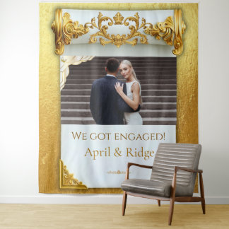 Luxus-Goldene Verlobungsfeier-Rückwand-Tapete Wandteppich