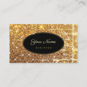 Luxus Goldener Glitzer Glam Luminous Stars Elegant Visitenkarte