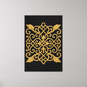 Luxus Goldenes Muster Wand Kunstleder Leinwand