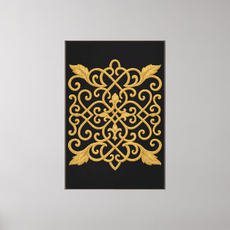 Luxus Goldenes Muster Wand Kunstleder Leinwand