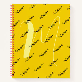 Luxus Goldfarbe - Chic Anfangsbuchstabe Monogramm Notizbuch