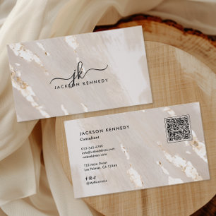 Luxus Goldfolie Elegantes Skript QR-Code Social Me Visitenkarte