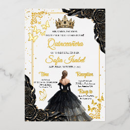 Luxus Goldfolie Quinceañera-Einladung Folieneinladung