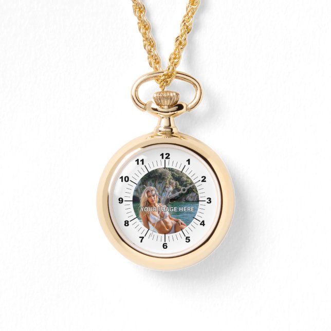 LUXUS! ✨ Goldhalskette mit Uhr für Sie (Vorderseite)