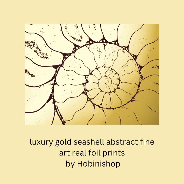 Luxus Goldmedaille abstrakte Kunst real Foliendrucke (luxury gold seashell abstract fine art real foil prints
 by Hobinishop)