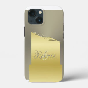 Luxus-Goldmetall-Dekor auf Gold und Silber iPhone 13 Mini Hülle