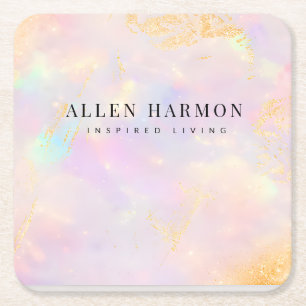Luxus-Goldnebel Individueller Name Inspiriertes Rechteckiger Pappuntersetzer