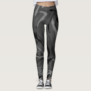Luxus Grau Schwarz Wasserfarbe Abstrakt Magie Leggings
