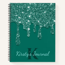 Luxus Green Dripping Glitzer Journal