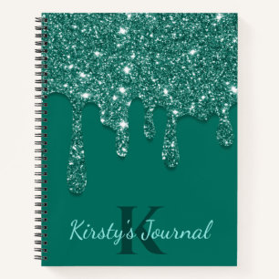 Luxus Green Dripping Glitzer Journal Notizbuch