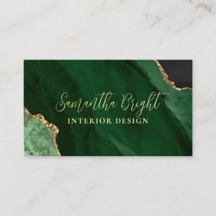 Luxus Green Emerald Business Card Visitenkarte