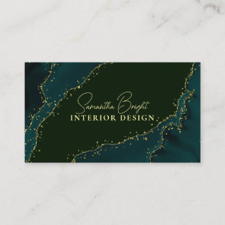 Luxus Green Funkelnd Gold Business Card Visitenkarte