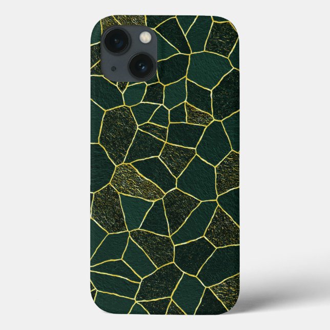Luxus Green Gold Abstrakt Chic Textured Pattern Case-Mate iPhone Hülle (Rückseite)