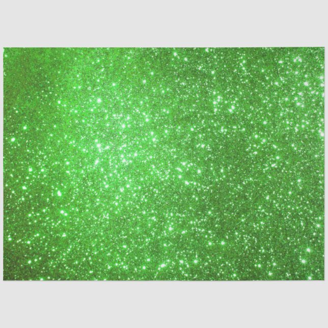 Luxus Green Gold Glitzer Seidenpapier (Vorderseite)