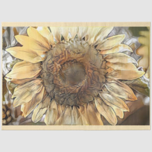 Luxus-Große-Aquarell-Sonnenblumen-Kollektion Seidenpapier